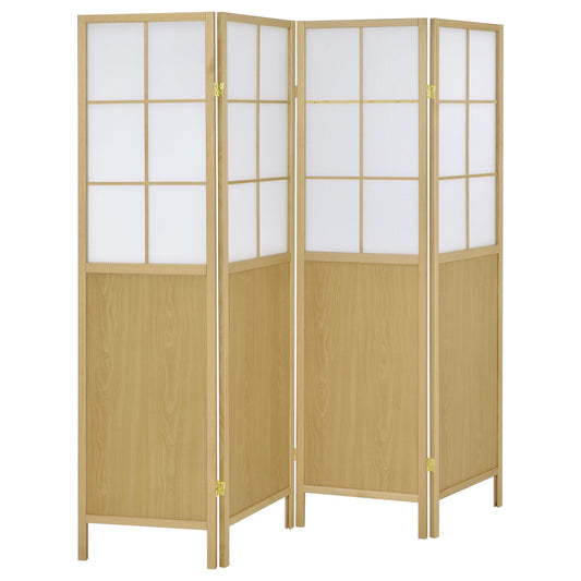 Coaster Furniture Edwards 960123 4-Panel Room Divider Folding Shoji Screen - Natural IMAGE 1