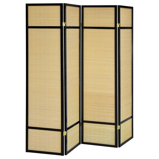 Coaster Furniture Pearce 961648 4-panel Bamboo Room Divider Folding Screen - Natural IMAGE 1