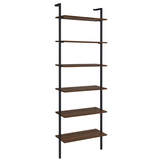 Coaster Furniture Owens 980072 96-inch 6-shelf Wall Bookshelf - Walnut IMAGE 1