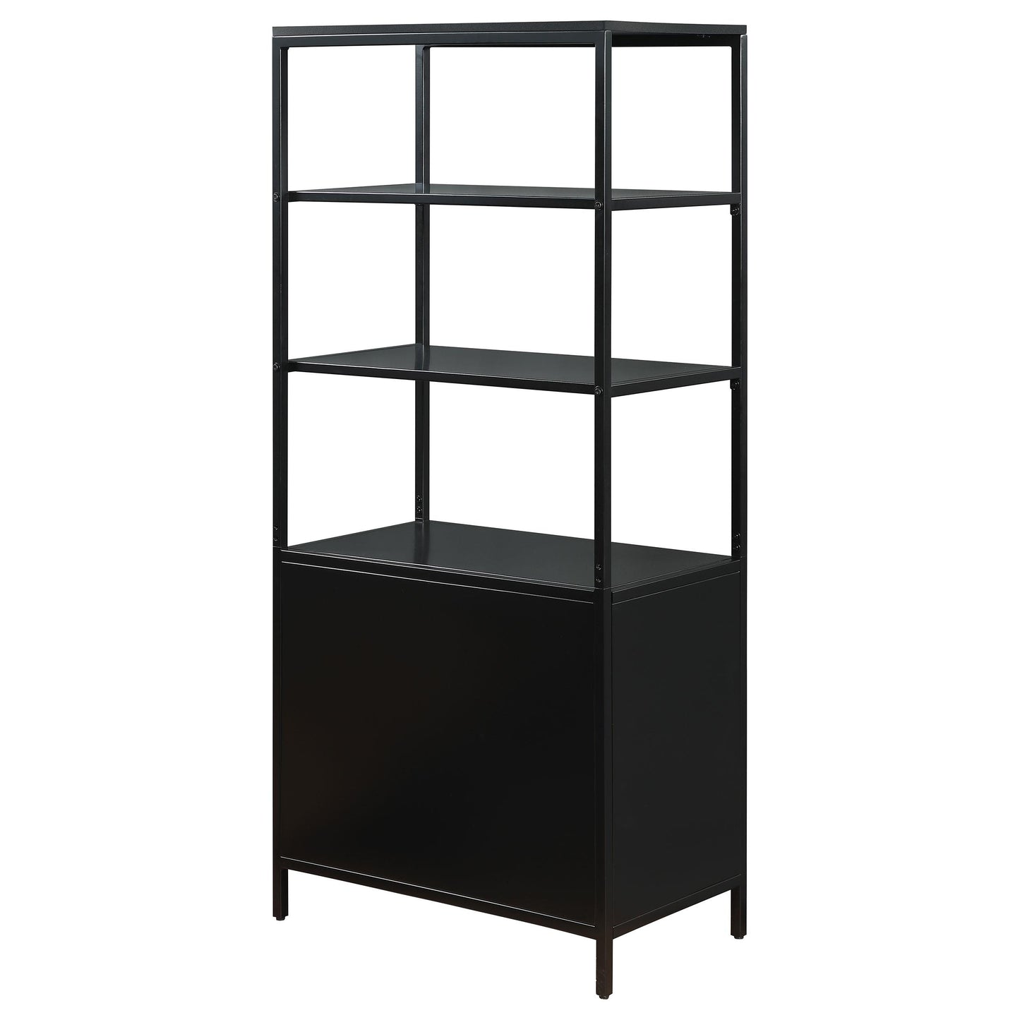 Coaster Furniture Amherst 961651 3-shelf Radio Weave Cane Metal Accent Cabinet - Black IMAGE 7