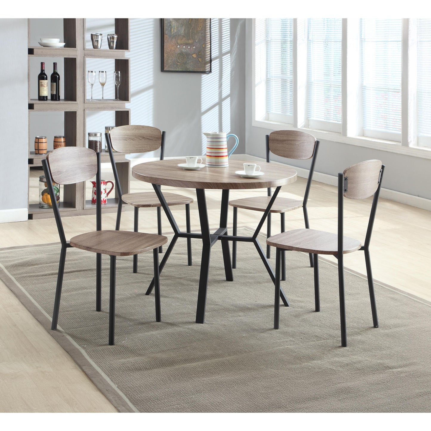 Crown Mark Blake 1230SET-GW 5 pc Round Dining Set - Greywash IMAGE 1