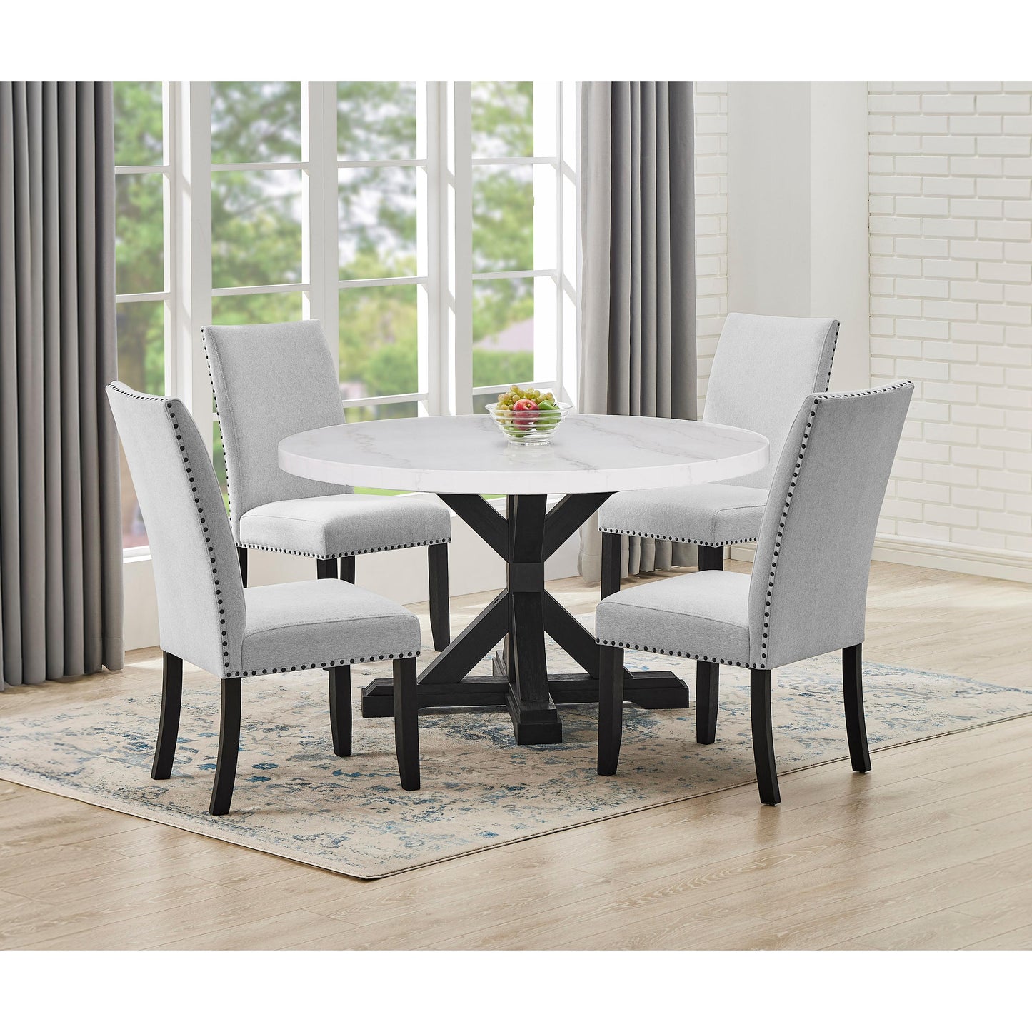 Crown Mark Varley 1320T-54R Genuine Marble Round Dining Table IMAGE 5