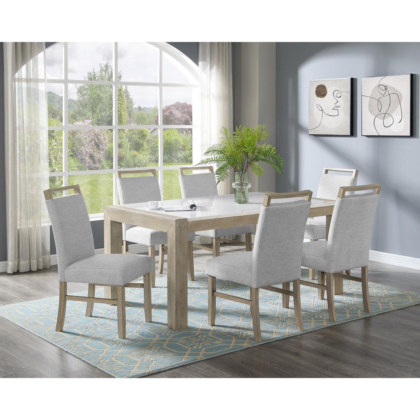 Crown Mark Hazel 1321T-3866 Genuine Marble Dining Table IMAGE 7