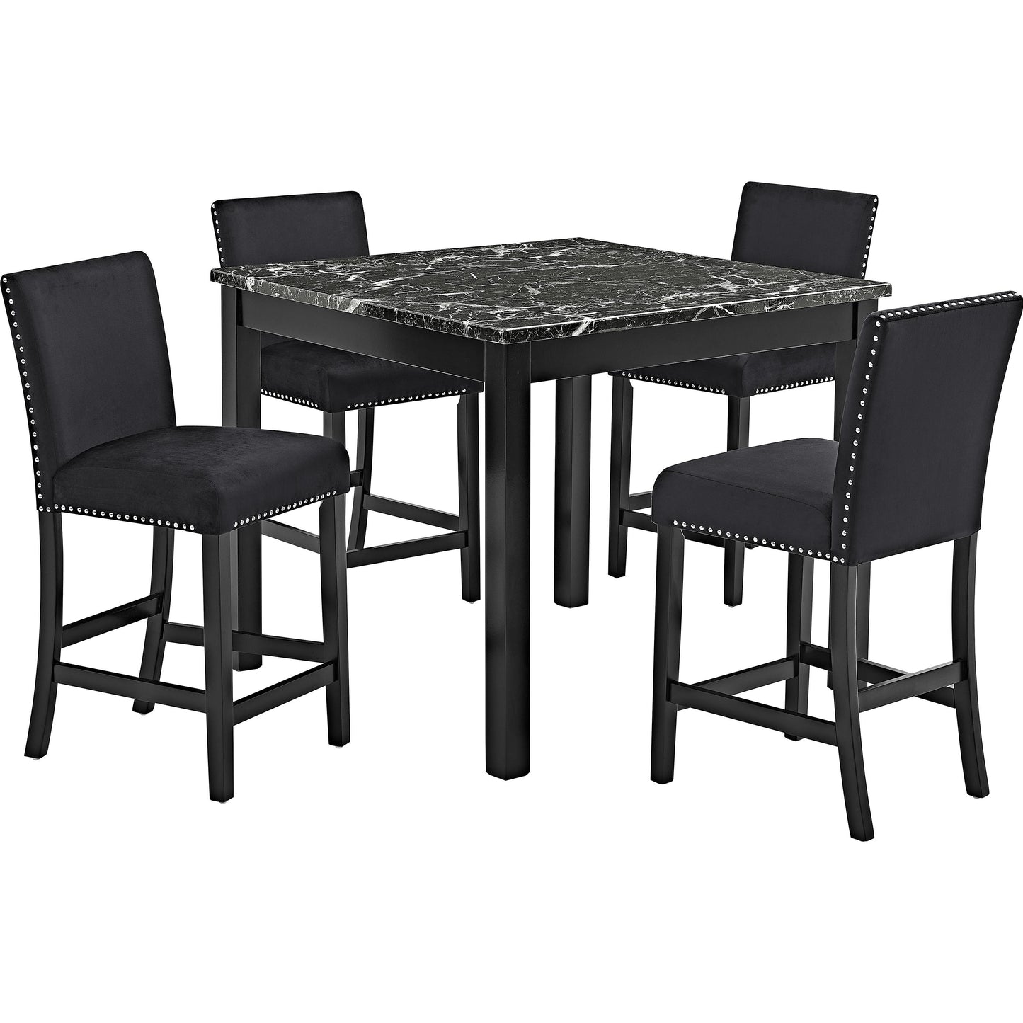 Crown Mark Lennon 1715SET-AB 5 pc Counter Height Dinette - Black IMAGE 1