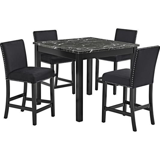 Crown Mark Lennon 1715SET-AB 5 pc Counter Height Dinette - Black IMAGE 1