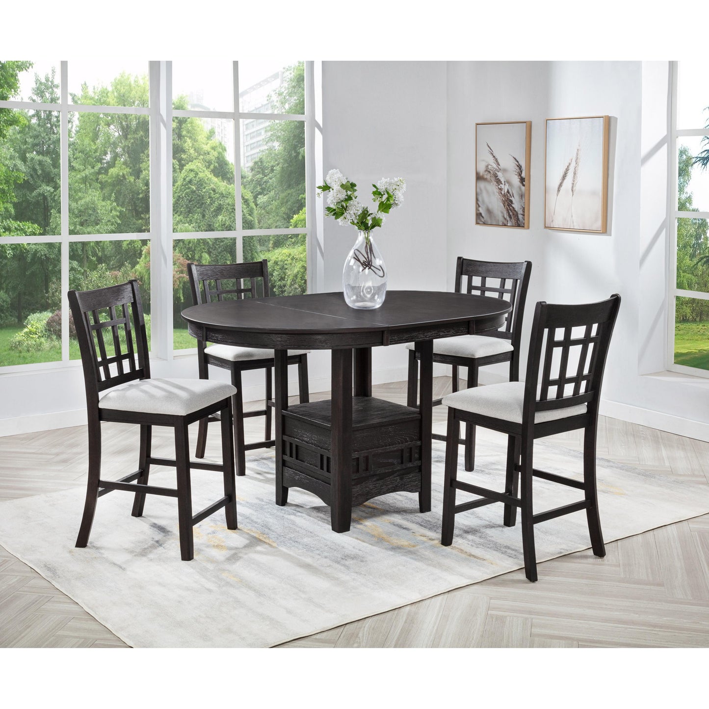 Crown Mark Hartwell 2795BK-T-4260 Counter Height Dining Table - Charcoal Black IMAGE 2