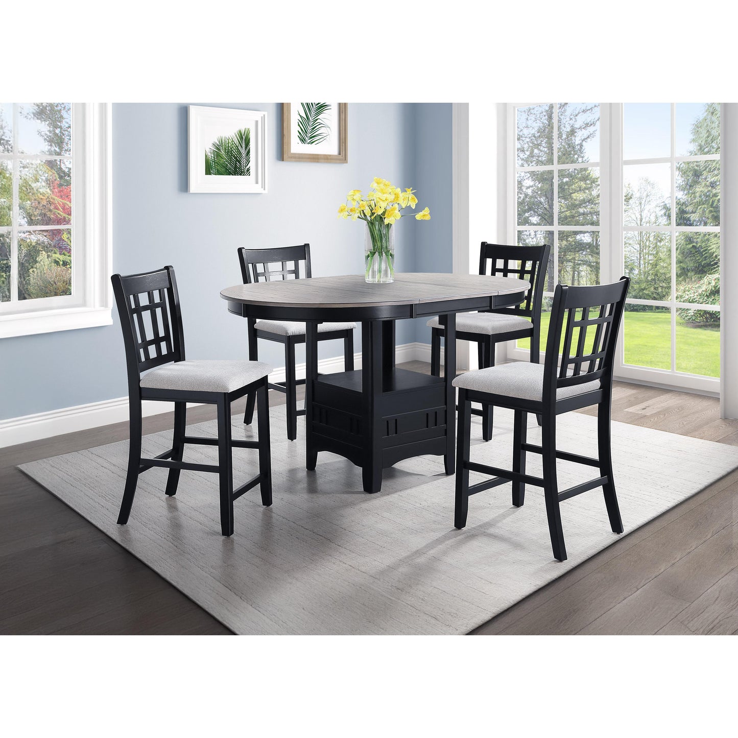 Crown Mark Hartwell 2795LG-T-4260 Counter Height Dining Table - Light Grey IMAGE 2
