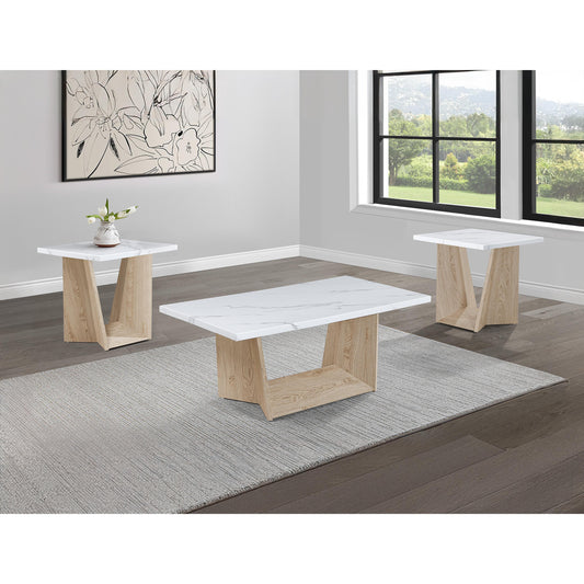 Crown Mark Adea 4226WO-SET 3 pc Cocktail Table Set - White Oak IMAGE 1