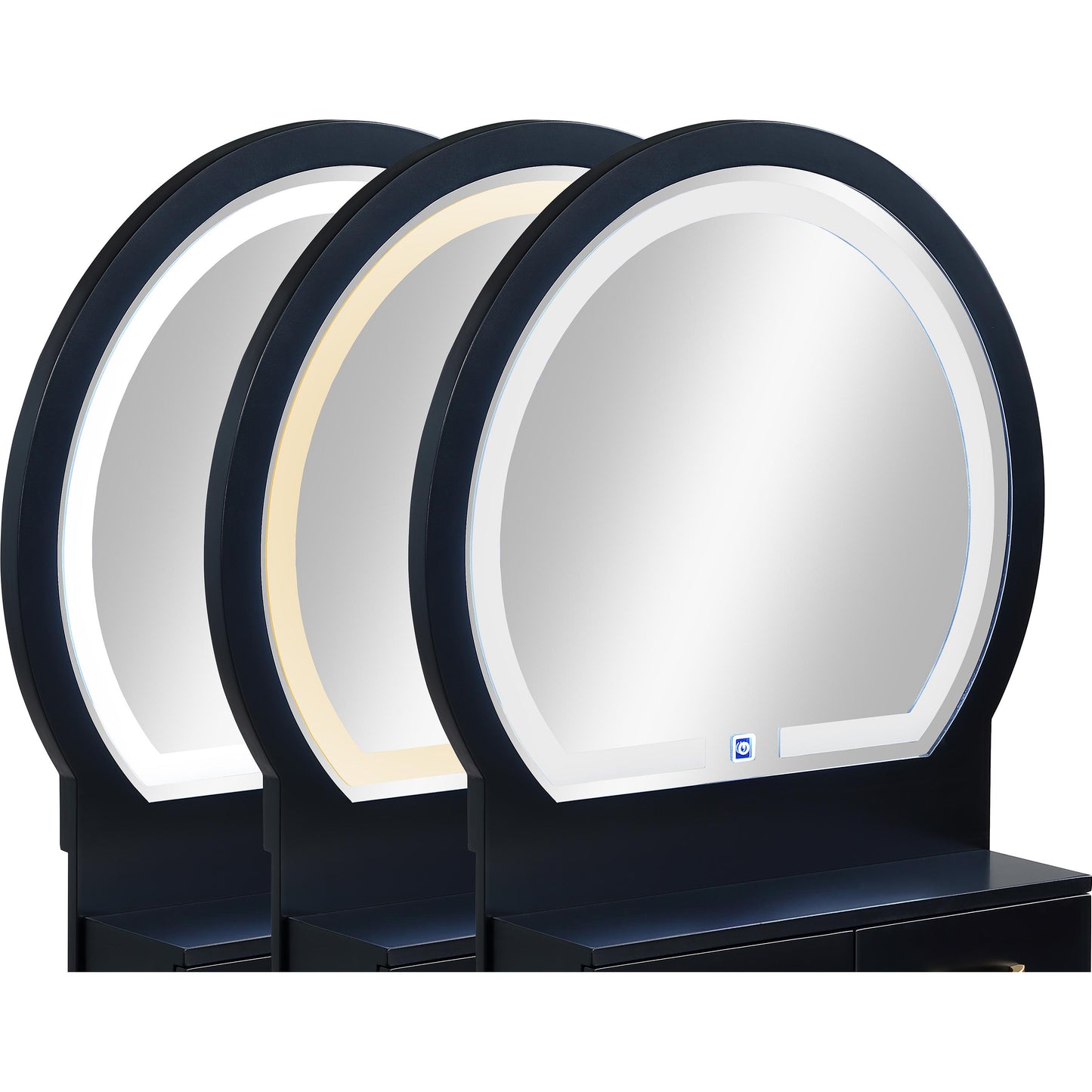 Crown Mark Cecilia 4905SET-BK Vanity Table & Stool - Black IMAGE 6