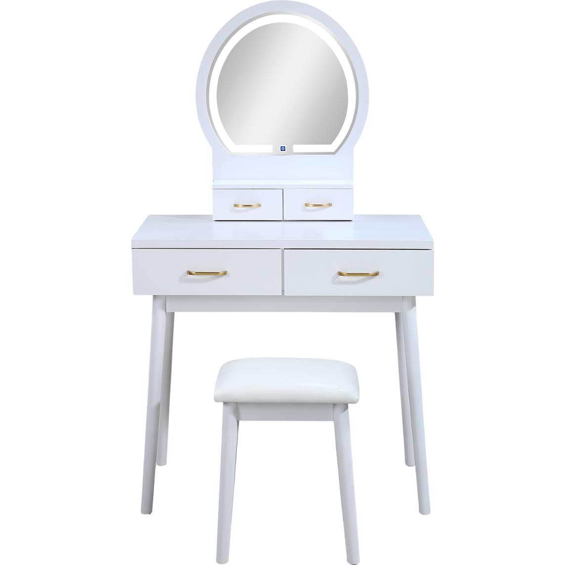 Crown Mark Cecilia 4905SET-WH Vanity Table & Stool - White IMAGE 3