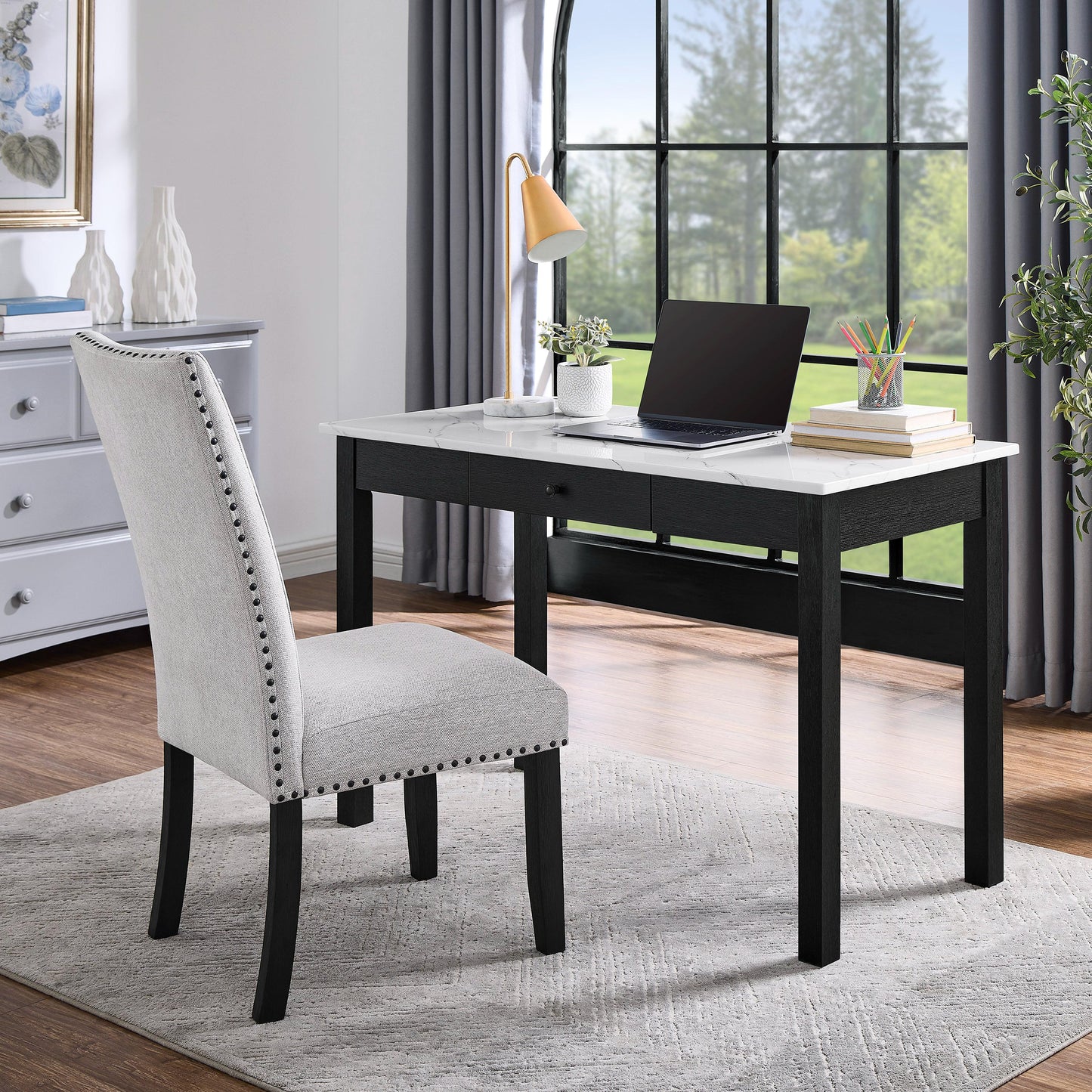 Crown Mark Rylee 4950 Faux Marble Desk IMAGE 3