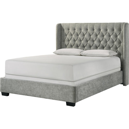 Crown Mark Daphne 5094LG-Q Queen Bed - Light Grey Tweed IMAGE 1