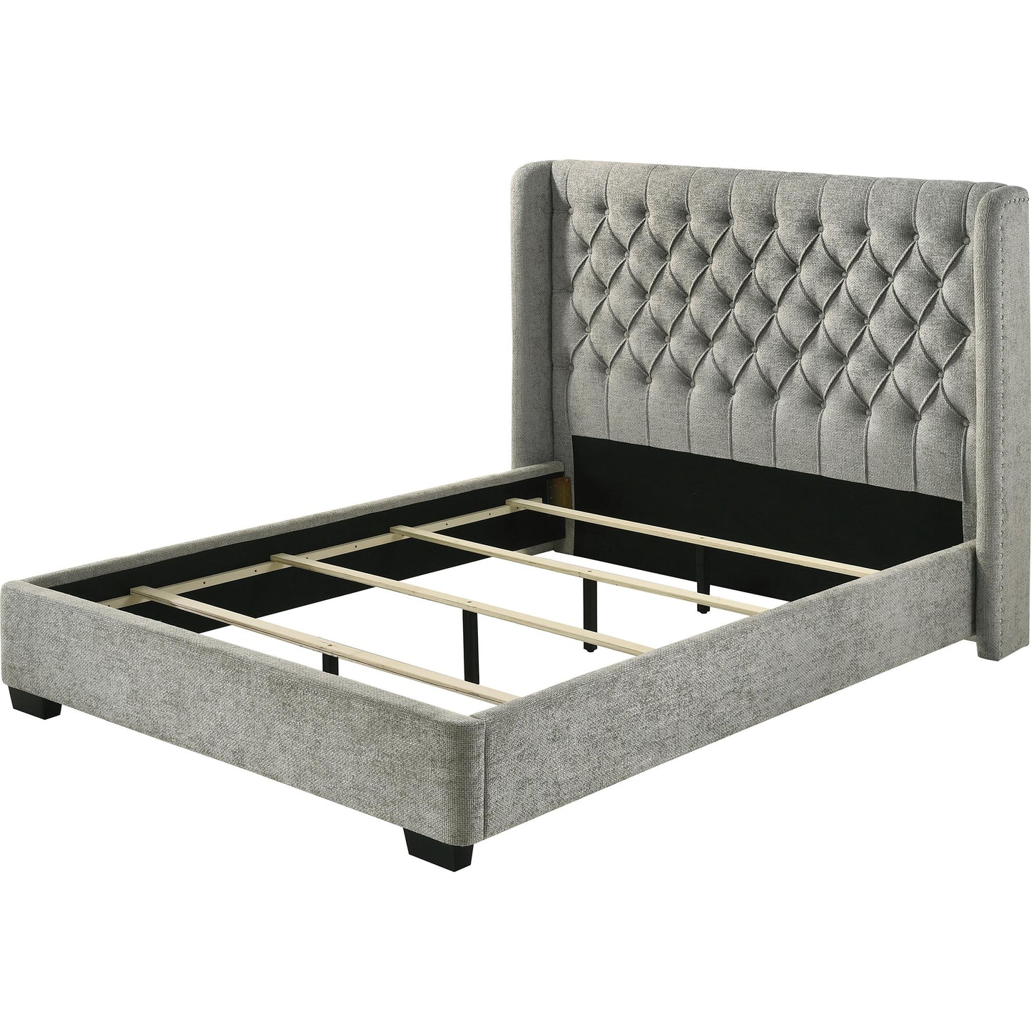 Crown Mark Daphne 5094LG-K King Bed - Light Grey Tweed IMAGE 2