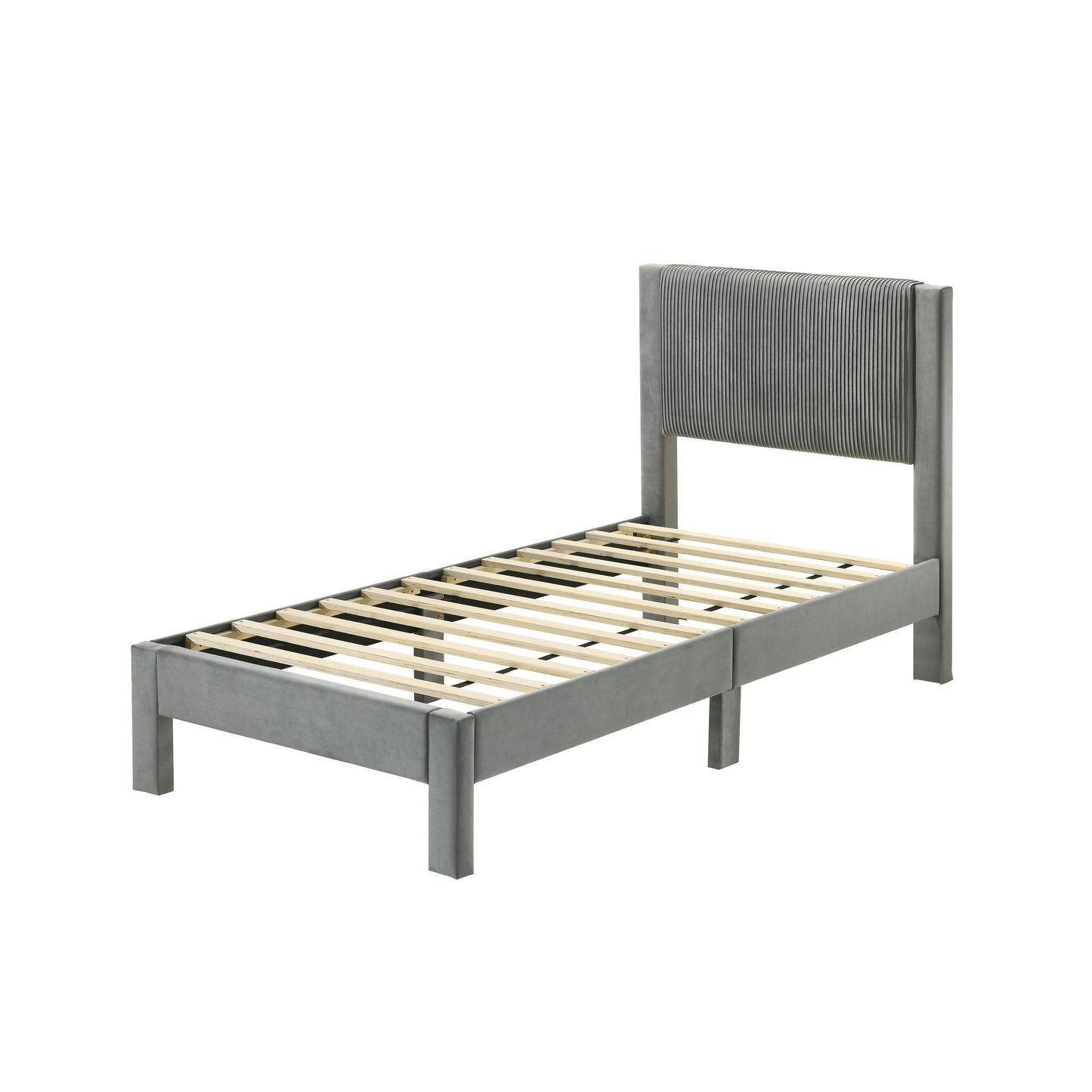 Crown Mark Lucia 5097LG-T Twin Bed - Light Grey IMAGE 2