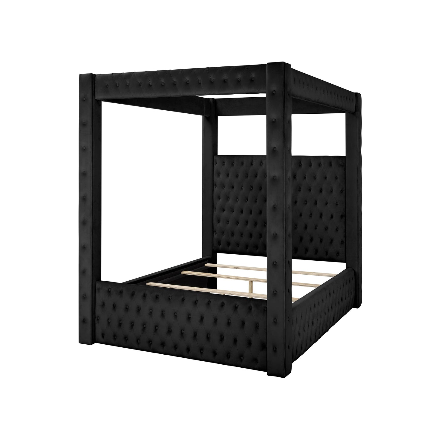 Crown Mark Annabelle 5114BK-K King Canopy Bed - Black IMAGE 2