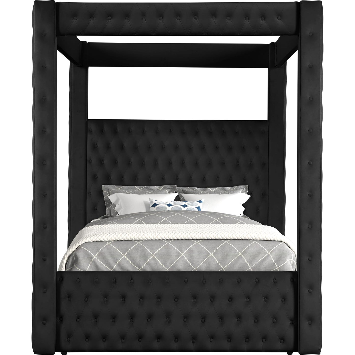 Crown Mark Annabelle 5114BK-K King Canopy Bed - Black IMAGE 3
