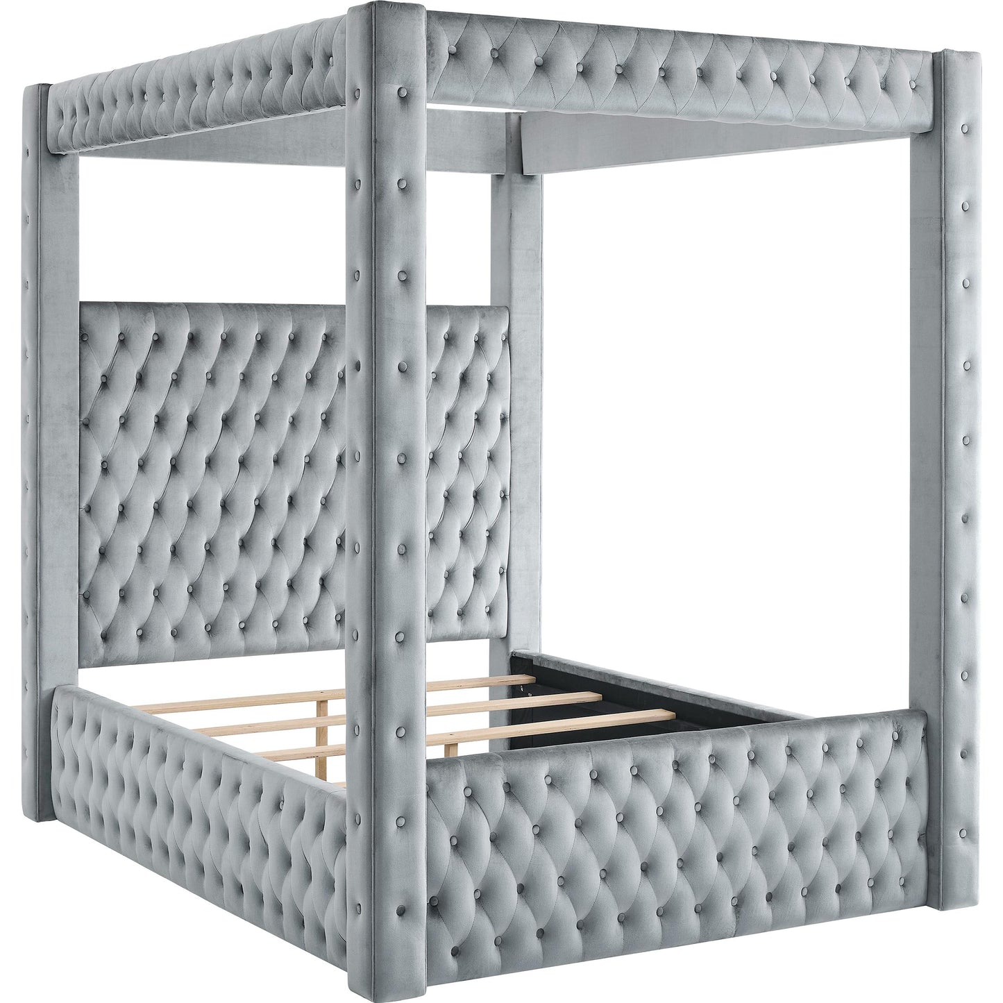 Crown Mark Annabelle 5114GY-K King Canopy Bed - Grey IMAGE 2