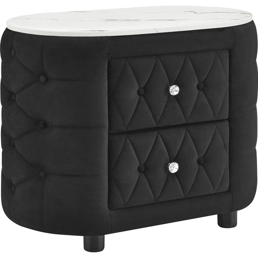 Crown Mark Natalia 5115BK-2 2-Drawer Nightstand - Black IMAGE 1