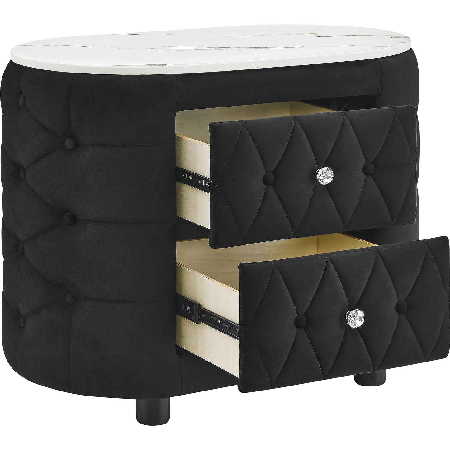Crown Mark Natalia 5115BK-2 2-Drawer Nightstand - Black IMAGE 2