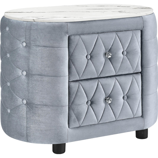 Crown Mark Natalia 5115GY-2 2-Drawer Nightstand - Grey IMAGE 1
