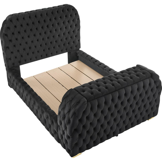 Crown Mark Natalia 5115BK-Q Queen Bed with Fireplace and TV Lift - Black IMAGE 1