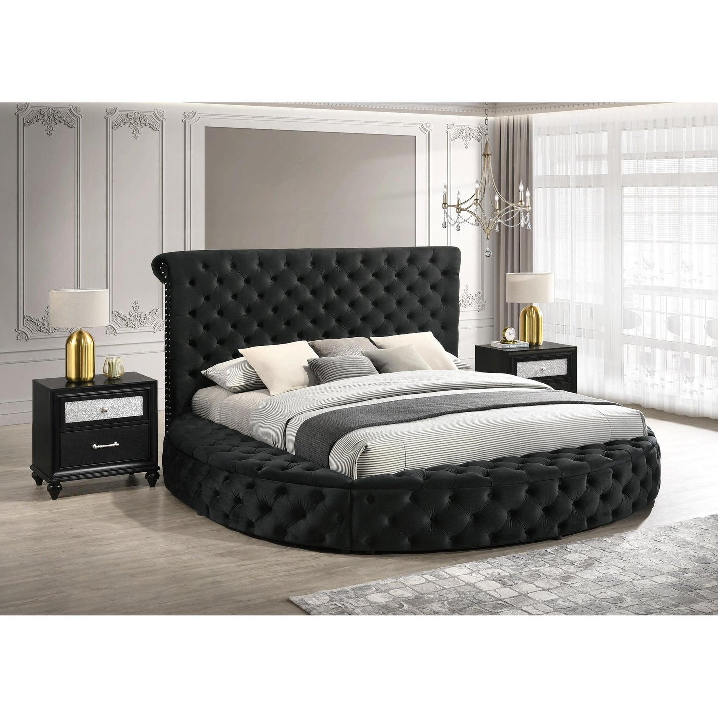 Crown Mark Brigitte 5202BK-Q Queen Bed - Black IMAGE 4