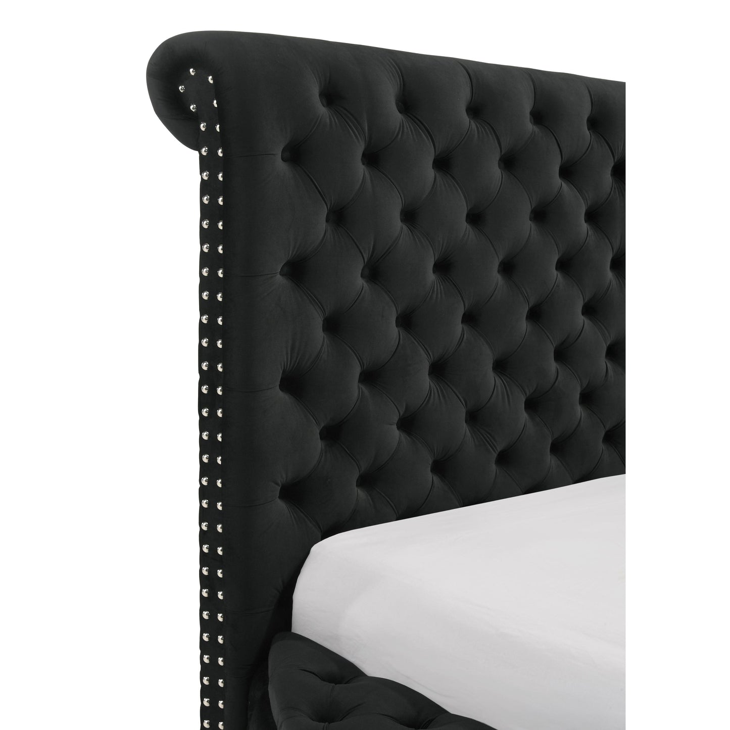 Crown Mark Brigitte 5202BK-Q Queen Bed - Black IMAGE 6