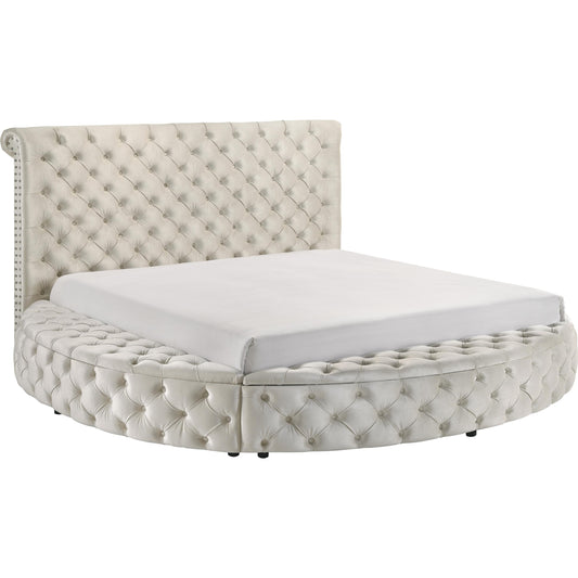 Crown Mark Brigitte 5202IV-Q Queen Bed - Ivory IMAGE 1