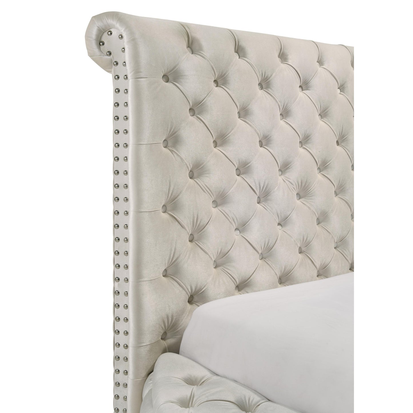 Crown Mark Brigitte 5202IV-Q Queen Bed - Ivory IMAGE 6