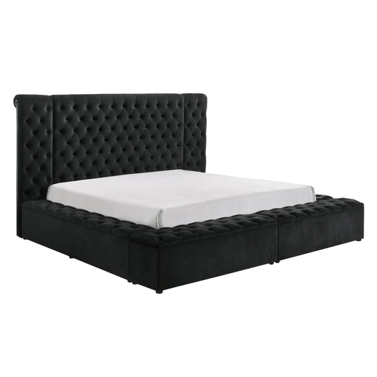 Crown Mark Liliana 5203BK-Q Queen Bed - Black IMAGE 1