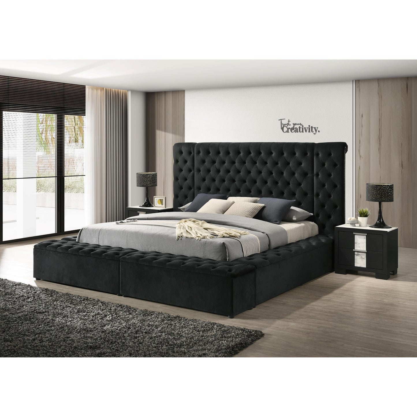 Crown Mark Liliana 5203BK-Q Queen Bed - Black IMAGE 5