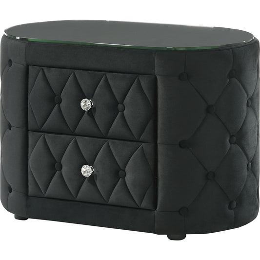 Crown Mark Voltare 5212BK-2 Nightstand - Black IMAGE 1