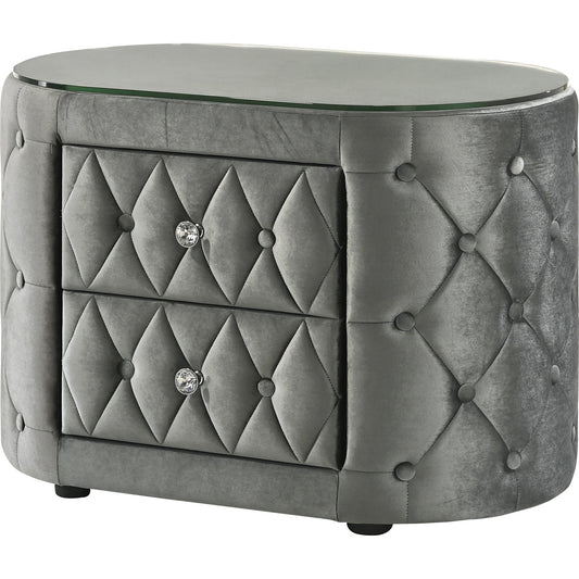 Crown Mark Voltare 5212GY-2 Nightstand - Grey IMAGE 1