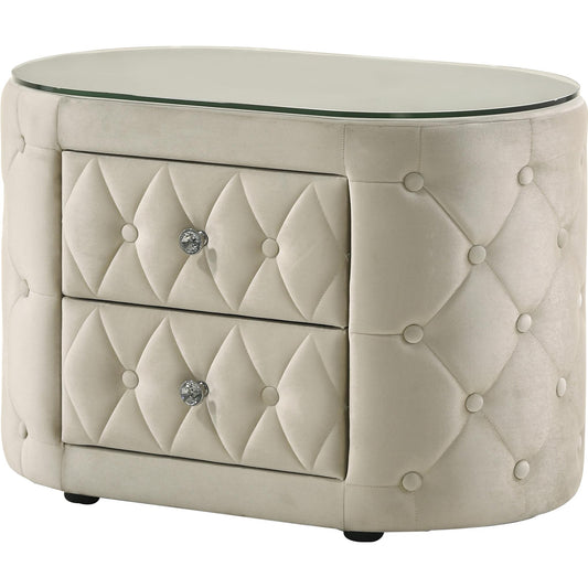 Crown Mark Voltare 5212IV-2 Nightstand - Ivory IMAGE 1
