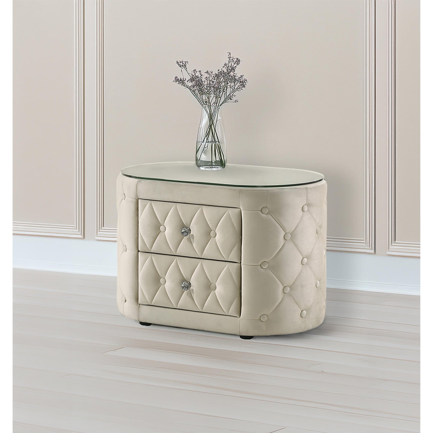 Crown Mark Voltare 5212IV-2 Nightstand - Ivory IMAGE 2