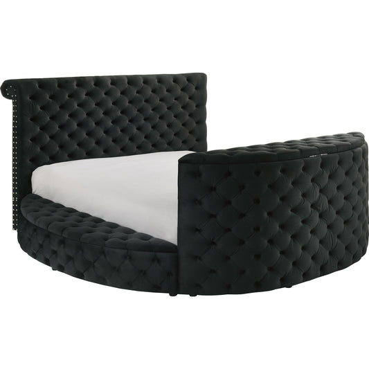 Crown Mark Voltare 5212BK-Q Queen Bed with Fireplace & TV Lift - Black IMAGE 1