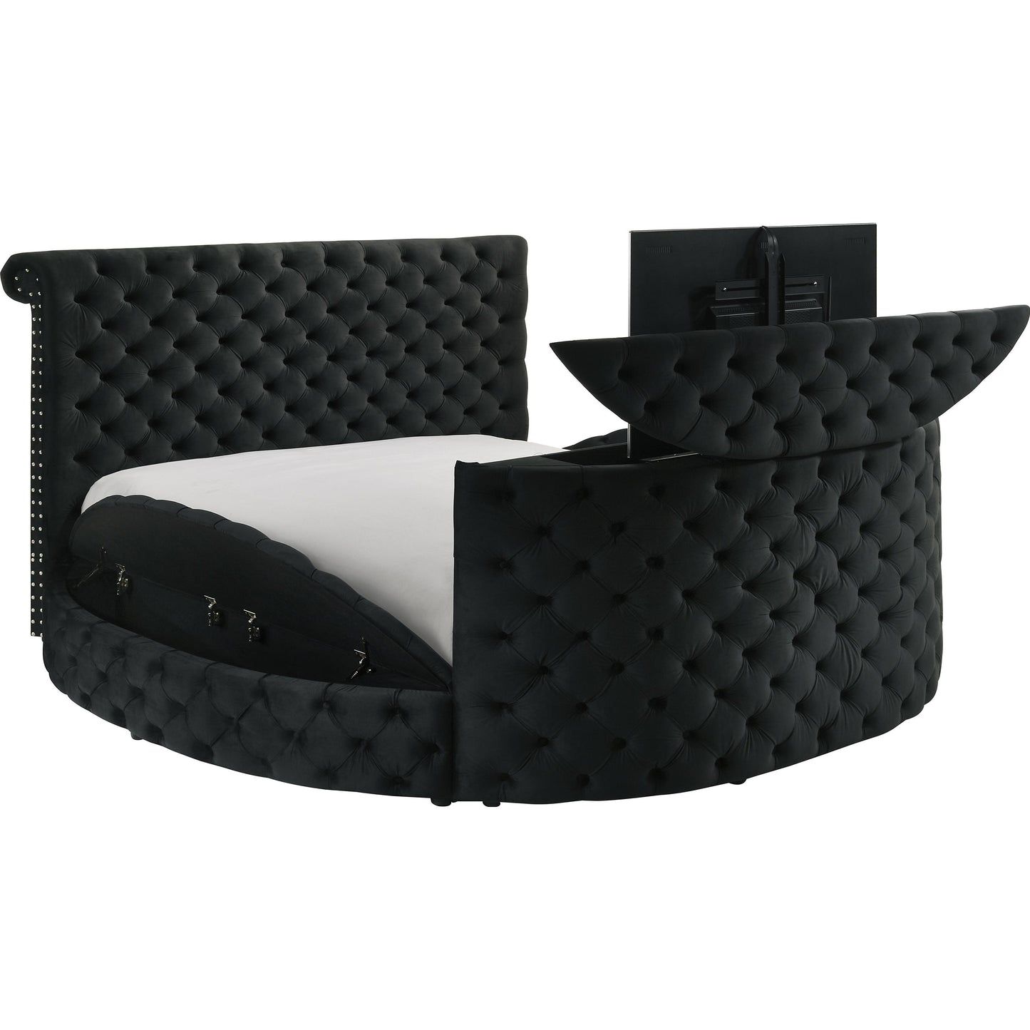 Crown Mark Voltare 5212BK-Q Queen Bed with Fireplace & TV Lift - Black IMAGE 2