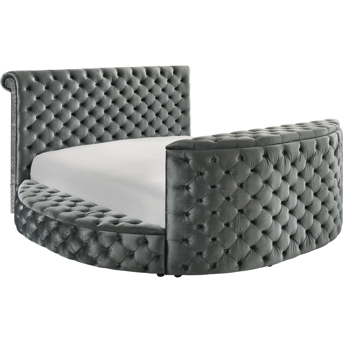 Crown Mark Voltare 5212GY-Q Queen Bed with Fireplace & TV Lift - Grey IMAGE 1