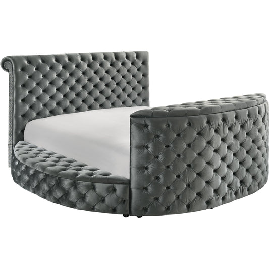 Crown Mark Voltare 5212GY-Q Queen Bed with Fireplace & TV Lift - Grey IMAGE 1