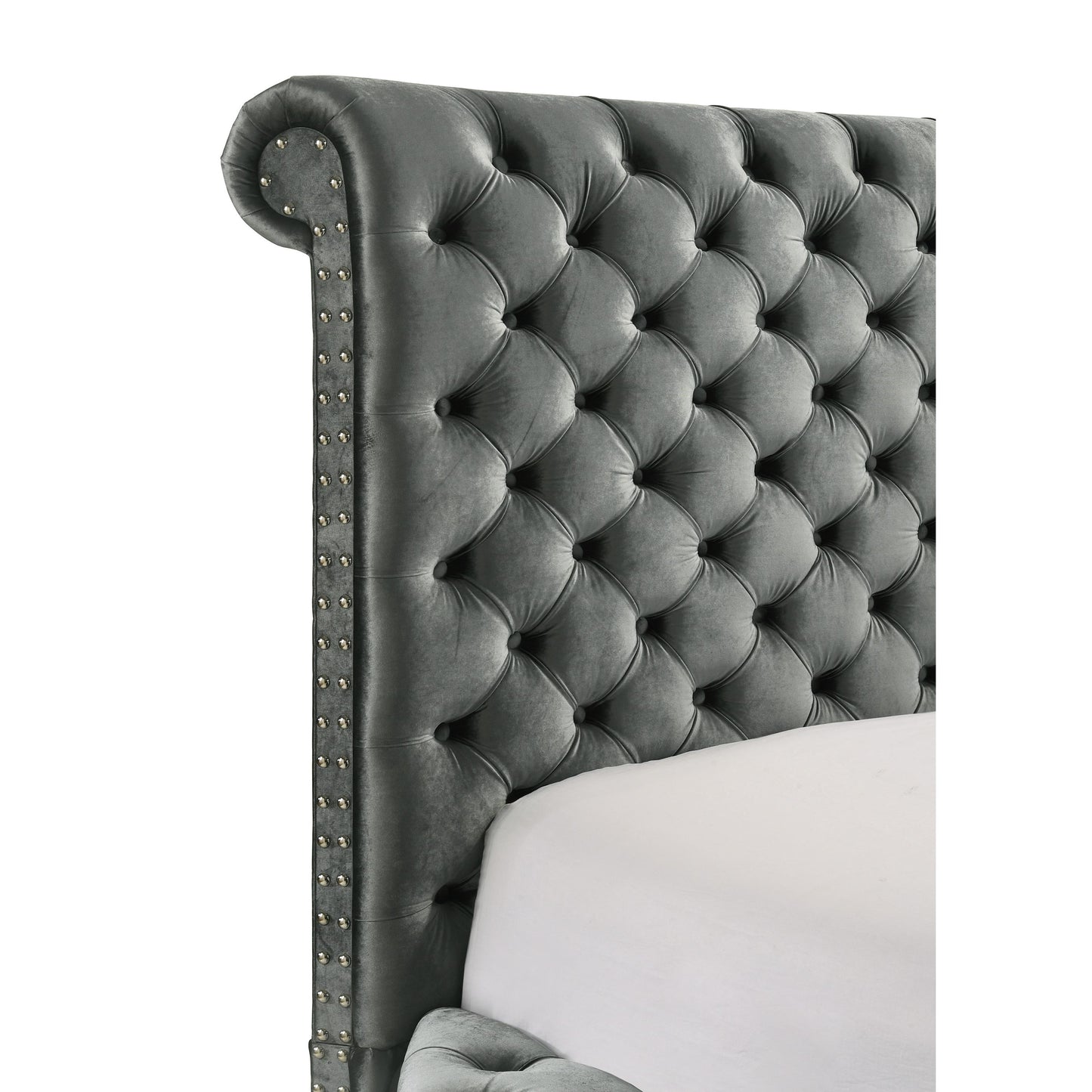 Crown Mark Voltare 5212GY-Q Queen Bed with Fireplace & TV Lift - Grey IMAGE 8