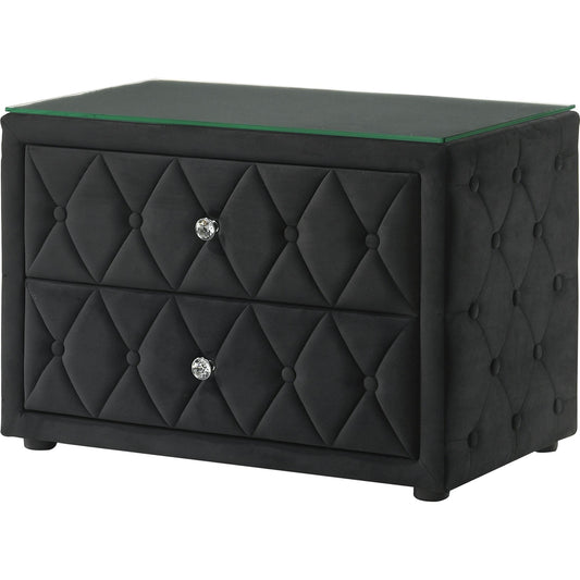 Crown Mark Josephine 5213BK-2 Nightstand - Black IMAGE 1