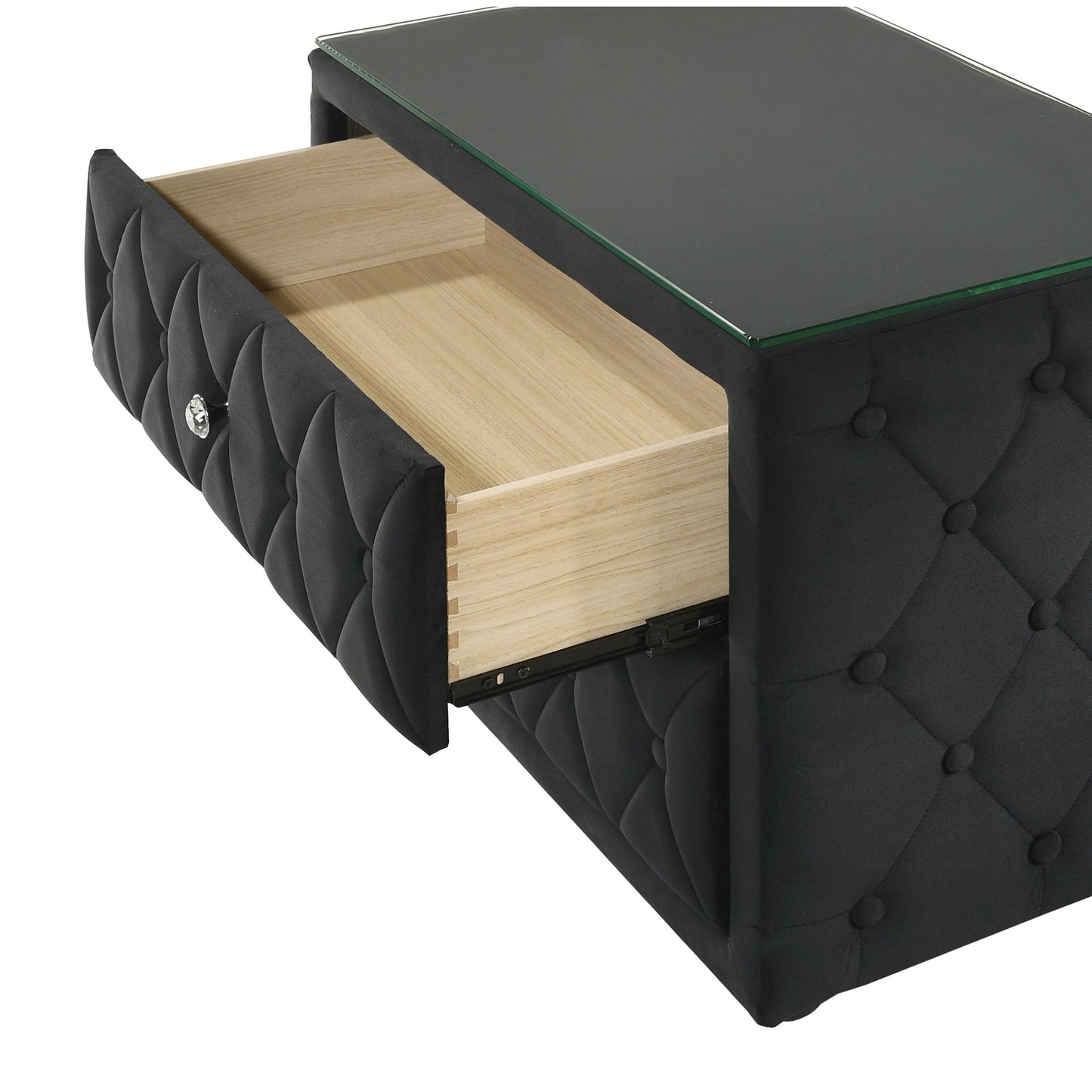 Crown Mark Josephine 5213BK-2 Nightstand - Black IMAGE 4