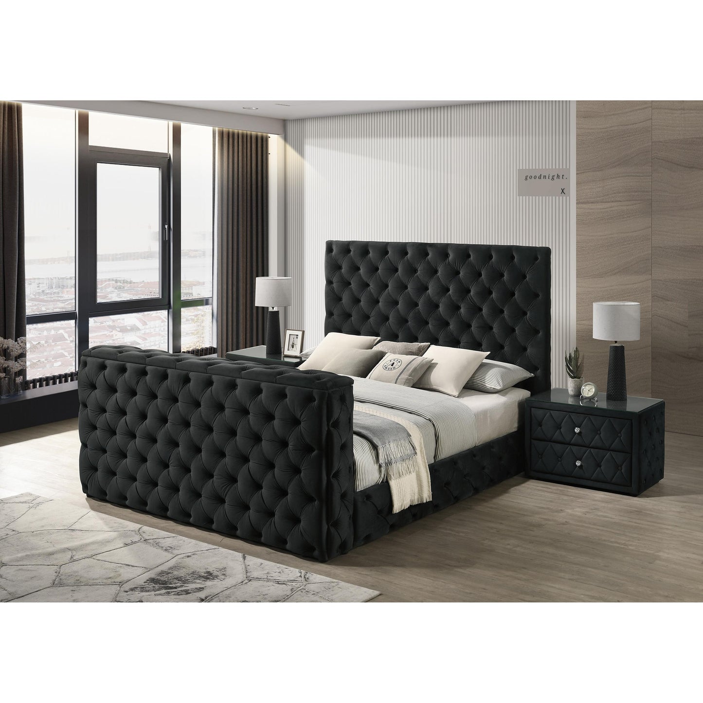 Crown Mark Josephine 5213BK-Q Queen Bed with TV Lift IMAGE 4