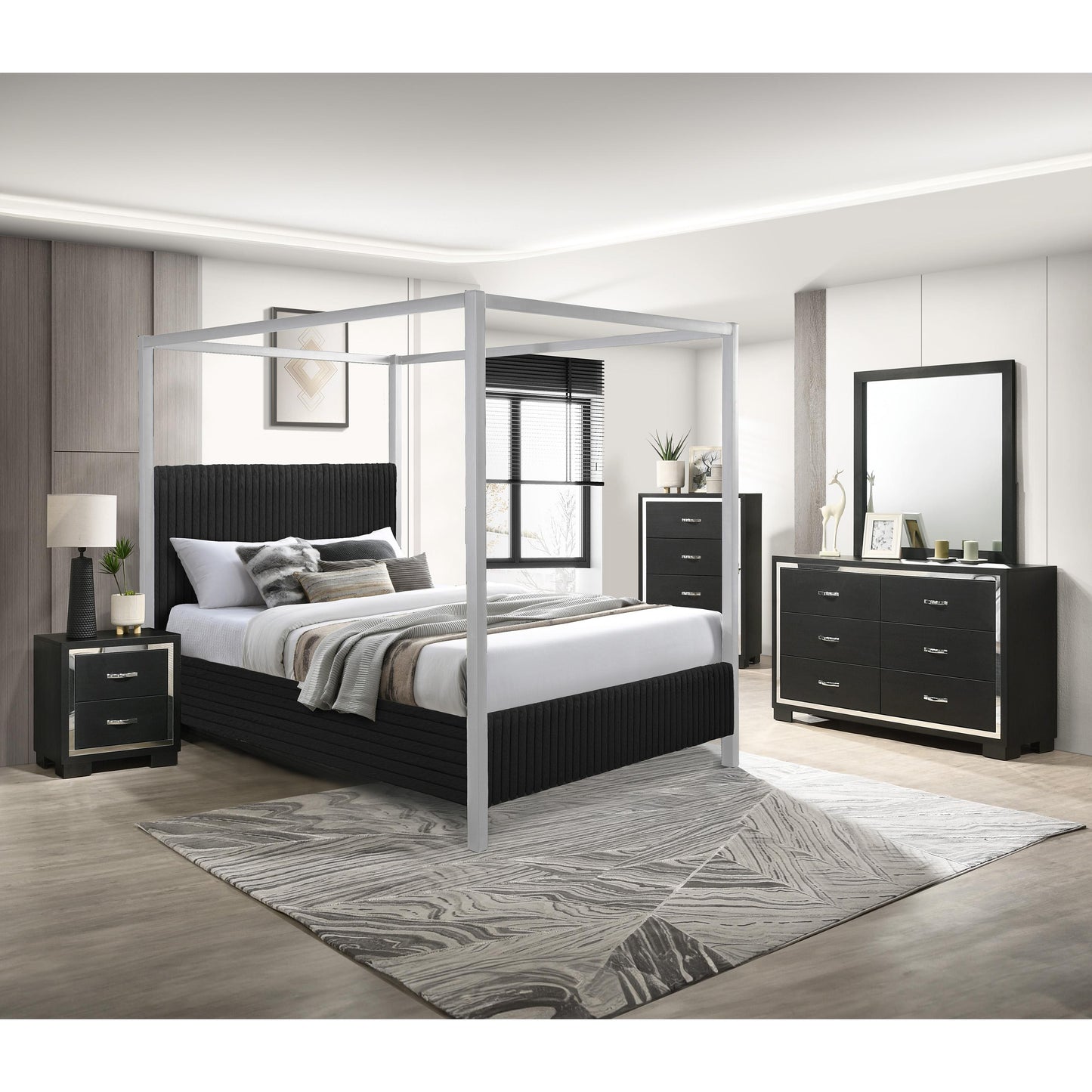 Crown Mark Cora 5262BK-K King Canopy Bed IMAGE 2