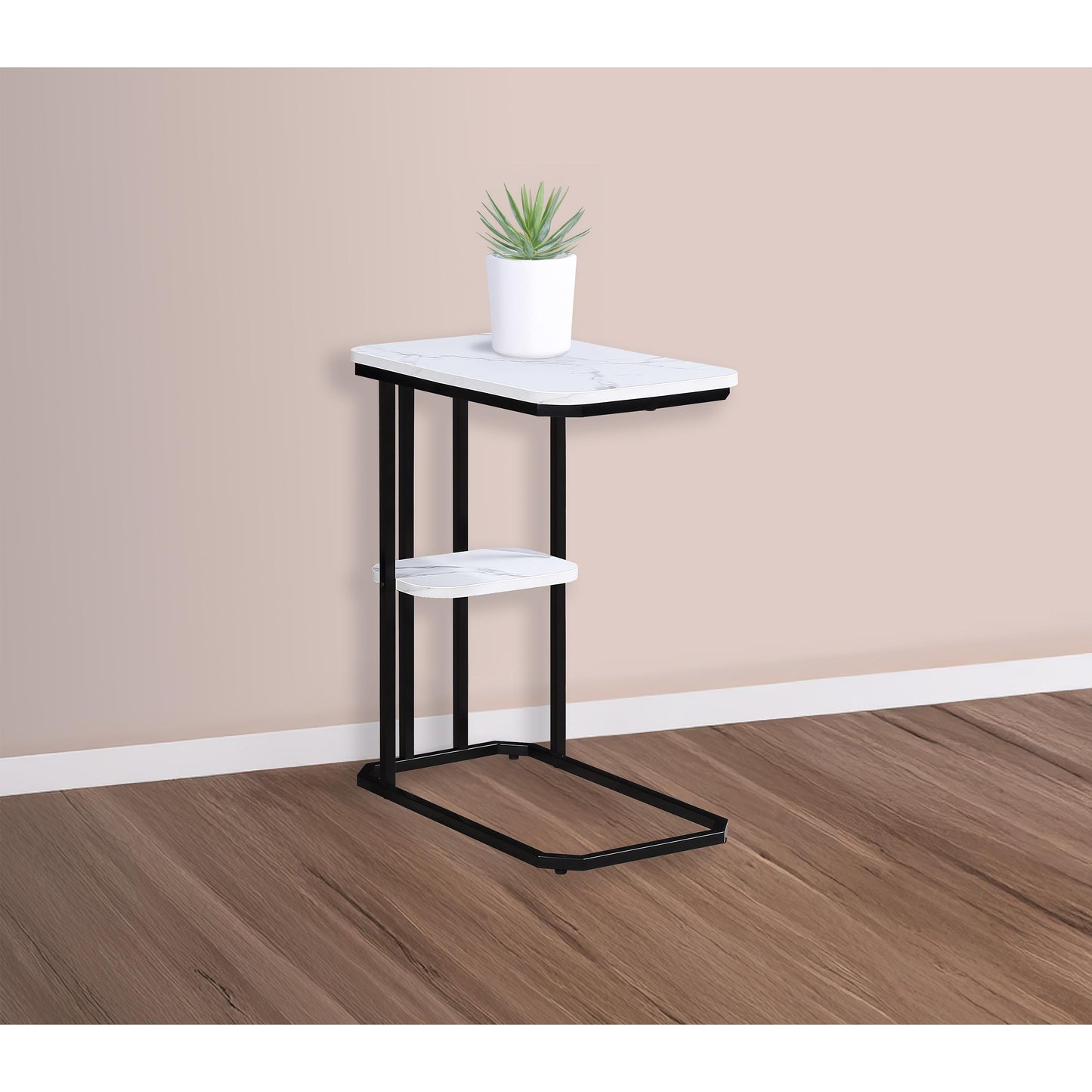 Crown Mark Ida 7267MB Chairside Table - Faux Marble IMAGE 2