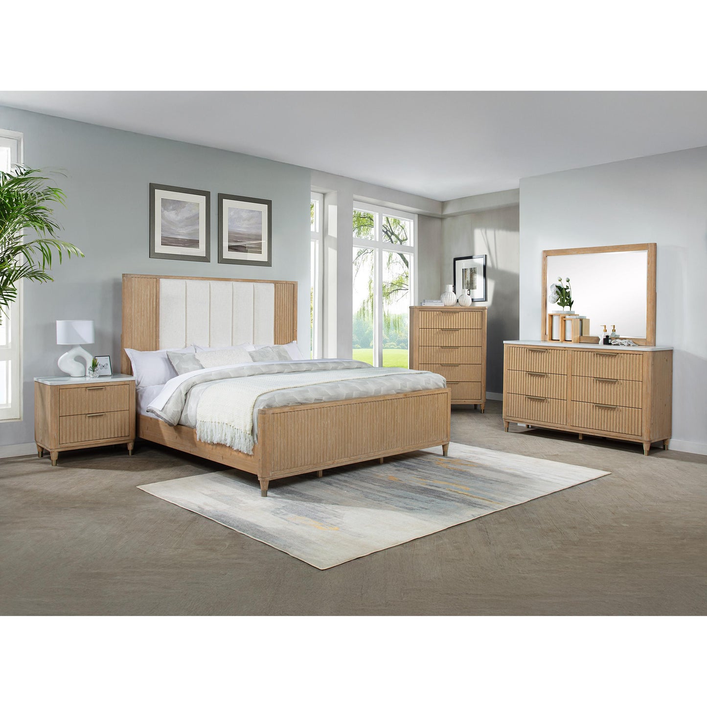 Crown Mark Kara B1450-1 Dresser - Cerused Natural IMAGE 3