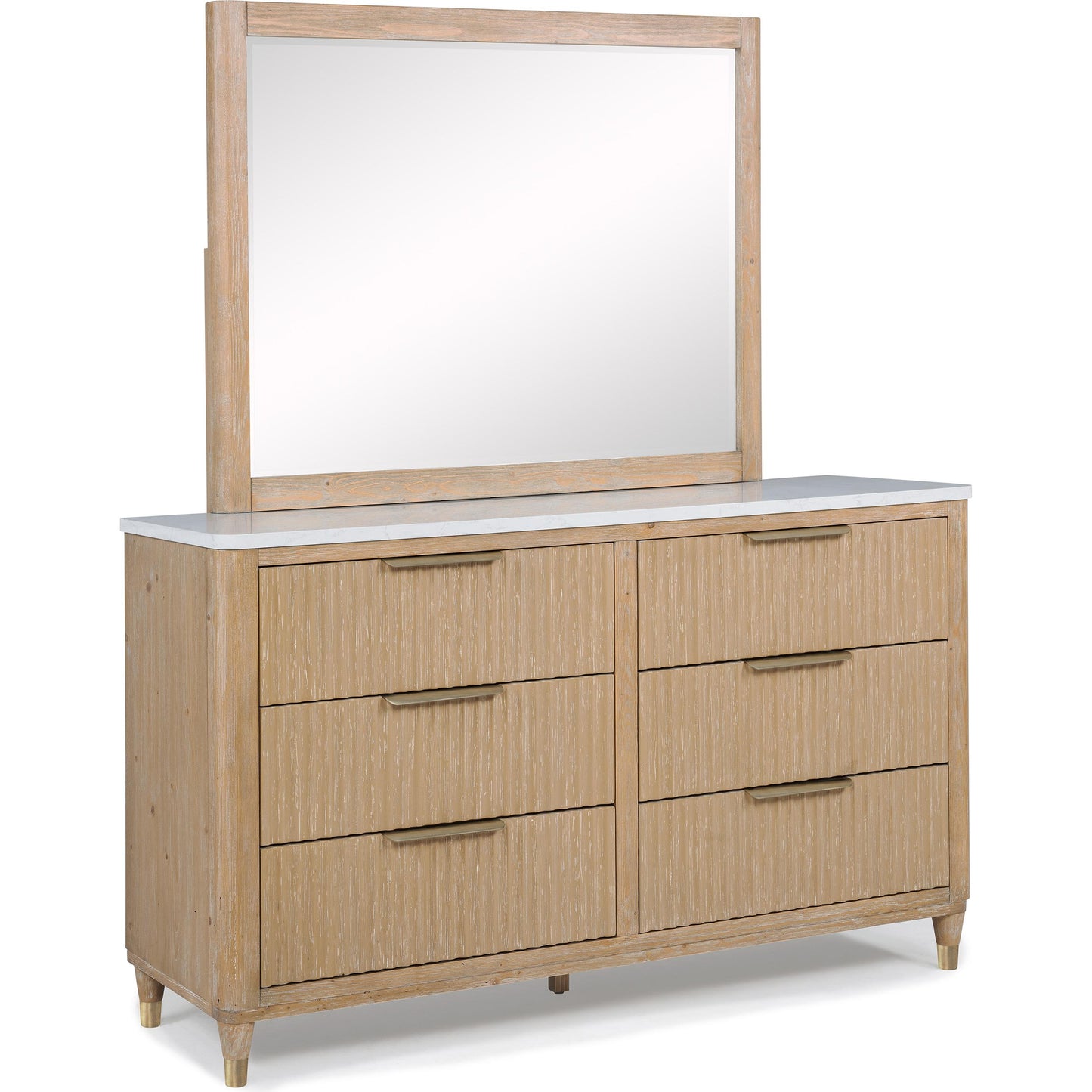 Crown Mark Kara B1450-11 Dresser Mirror - Cerused Natural IMAGE 2