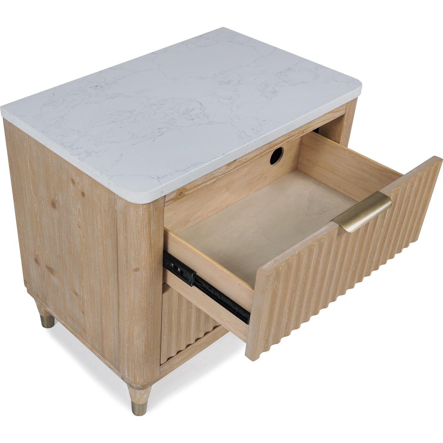 Crown Mark Kara B1450-2 Nightstand - Cerused Natural IMAGE 2