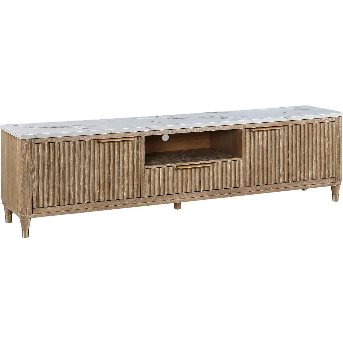 Crown Mark Kara B1450-9 TV Stand - Cerused Natural IMAGE 1
