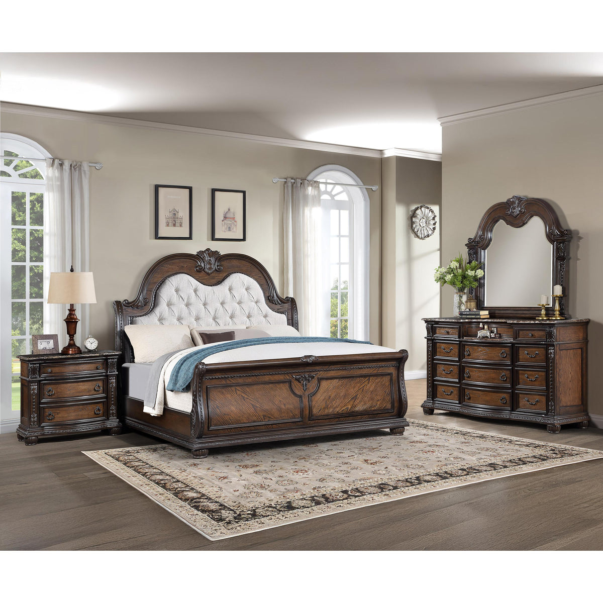 Crown Mark Stanley B1610-2 Nightstand - Coffee Brown IMAGE 4